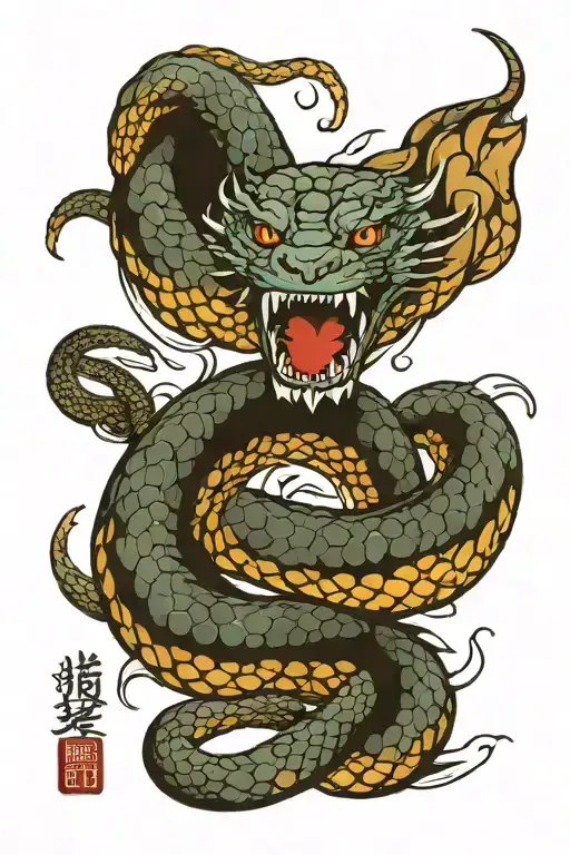 Jormungandr eatting its tail tattoo design idea