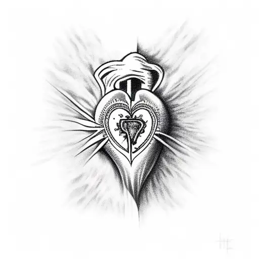 Sacred Heart tattoo design idea