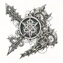 Create a tattoo design that combines elements from League of Legends and Kingdom Hearts, with a focus on dark and mysterious imagery tattoo design idea
