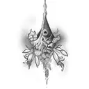 long olive vine lives tattoo design idea