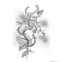 long olive vine lives tattoo design idea
