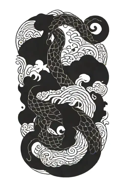 sea serpent tattoo tattoo design idea