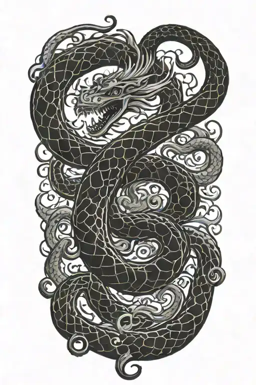 sea serpent tattoo tattoo design idea