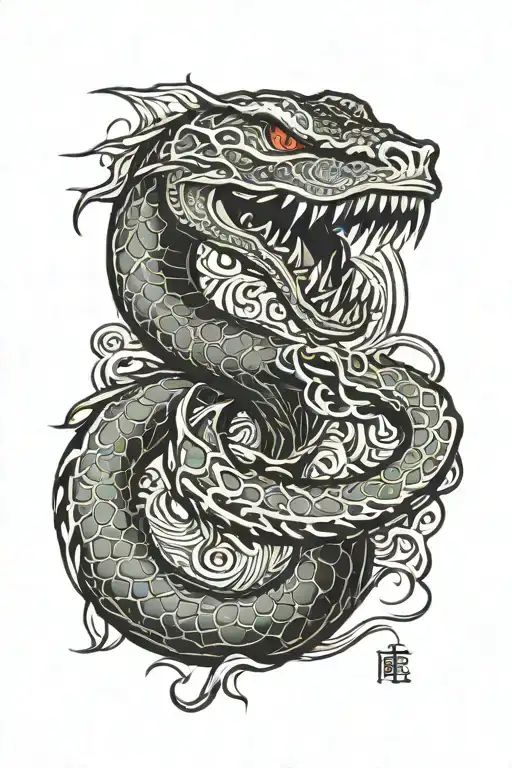 sea serpent tattoo tattoo design idea