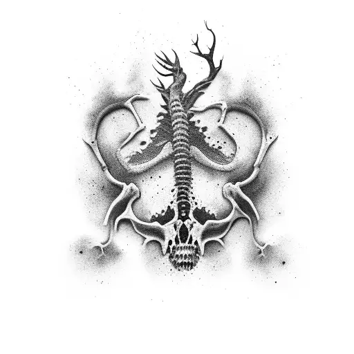 half fossil half gore anatomy Mossasaur fullbody  tattoo design idea