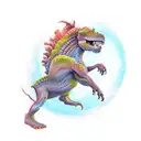 half fossil half gore anatomy Mossasaur fullbody  tattoo design idea