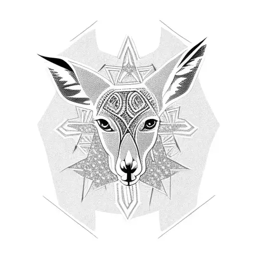 kangaroo with southern cross star tattoo design idea