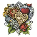 hearts with Carter Paisley Daniel Bindi Oakley Shyenne  tattoo design idea