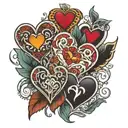 hearts with Carter Paisley Daniel Bindi Oakley Shyenne  tattoo design idea