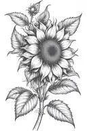 sunflower  tattoo design idea