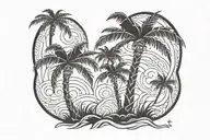 562 but the 6 turns into a palm tree   tattoo design idea