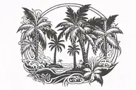 562 but the 6 turns into a palm tree   tattoo design idea