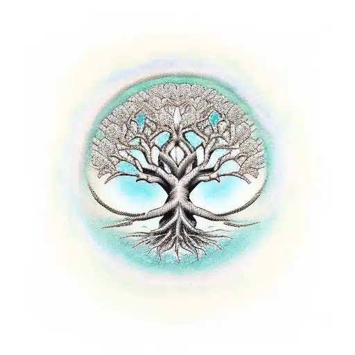 tree of life with dna roots tattoo design idea