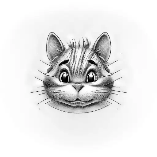 Cheshire Cat and Winnie the Pooh sitting on a swing tattoo design idea