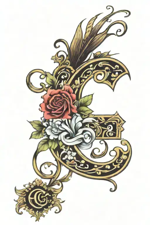   stylish letter c  tattoo design idea