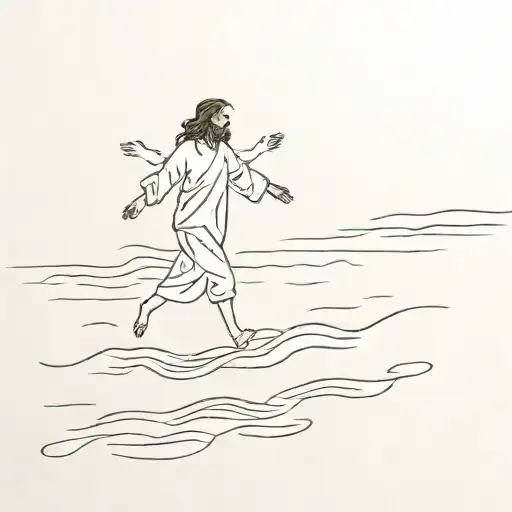 Jesus walking on water and me saying i'm sorry   tattoo design idea