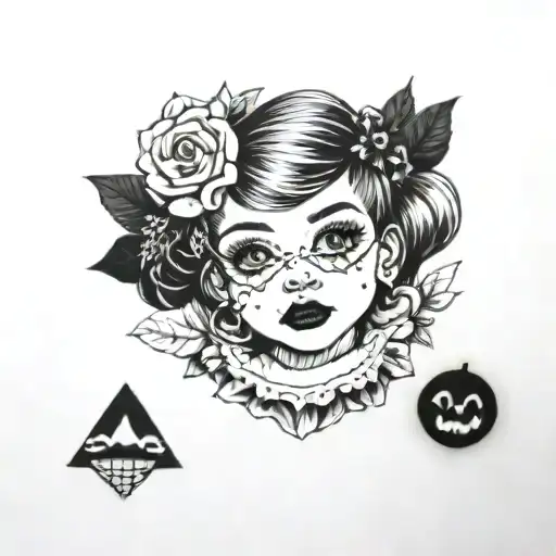 Melanie Martinez simple matching  tattoo design idea