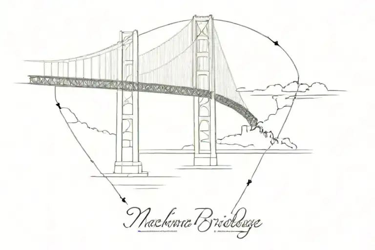mackinac bridge tattoo design idea