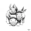 three thistles with eeyore's bow tattoo design idea