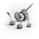 three thistles with eeyore's bow tattoo design idea