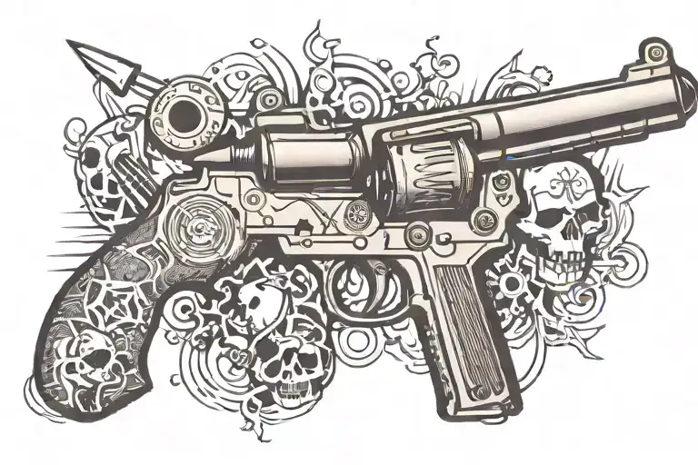 punk tattoo simple drawing easy on the eyes gun etc. I want a picture with tools writing gansta style tattoo tattoo design idea
