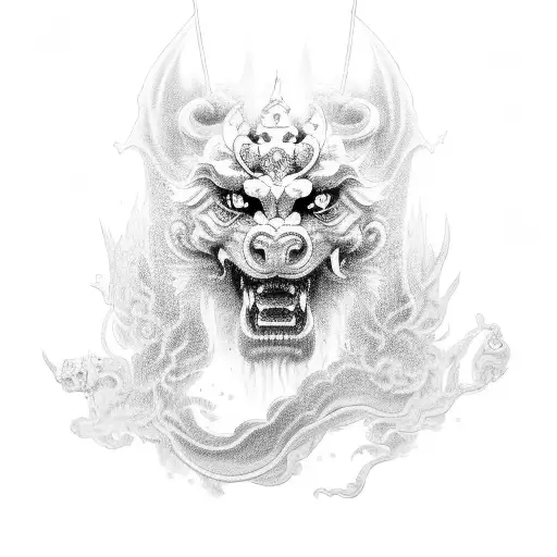 Foo Dog tattoo design idea