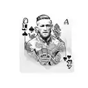 One poker card with Conor McGregor in the middle and in two corners the portrait of Vincent Van Gogh tattoo design idea