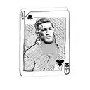 One poker card with Conor McGregor in the middle and in two corners the portrait of Vincent Van Gogh tattoo design idea