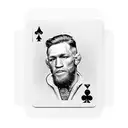 One poker card with Conor McGregor in the middle and in two corners the portrait of Vincent Van Gogh tattoo design idea