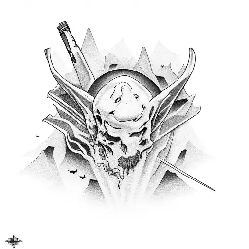 heroin addiction mountains tattoo design idea