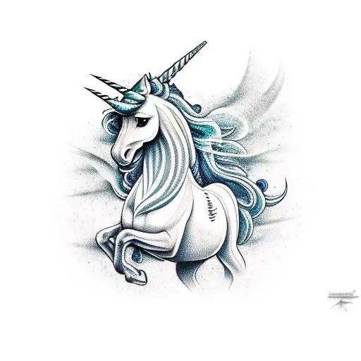 unicorn tattoo design idea
