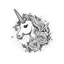 unicorn tattoo design idea