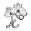 Orchids with stethoscope tattoo design idea