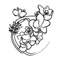 Orchids with stethoscope tattoo design idea