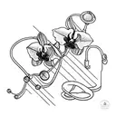 Orchid, stethoscope  tattoo design idea