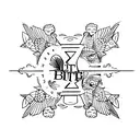 three little birds and let it be song wristband  tattoo design idea