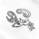 three little birds and let it be song wristband  tattoo design idea