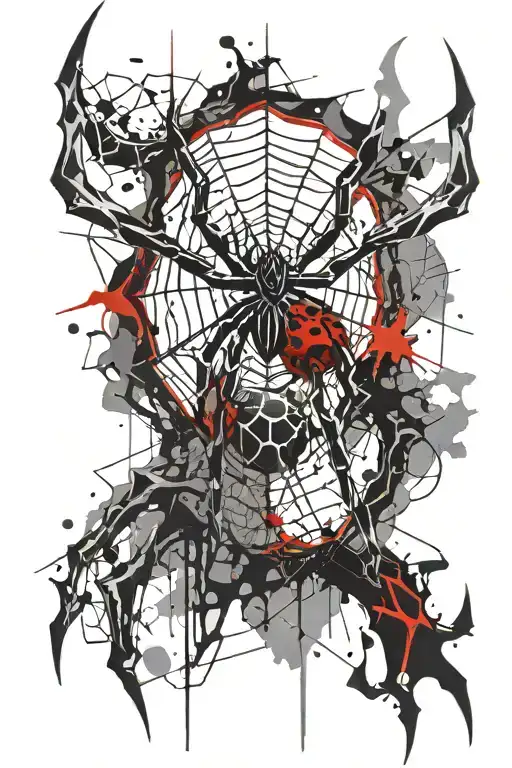 gothic spider tattoo design idea