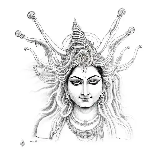 shiva Parvati tattoo design idea