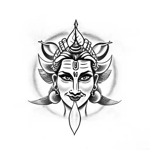 half shiva half Parvati  tattoo design idea