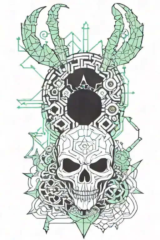 Stich Demon smoking weed tattoo design idea