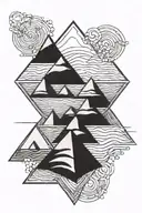 pyramids, water, discipline tattoo design idea