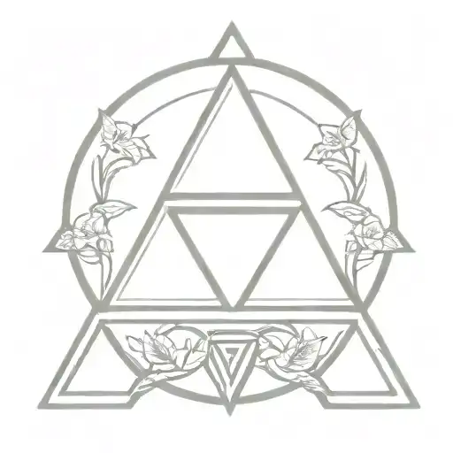 Zelda triforce. fine lines. the lines are made of small vines more minimalist. triforce lines are made of vines. tattoo design idea