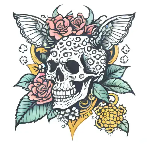 flowers , honey comb , " The devil tried to take me out. So now he's trying to wear me out; not today Satan" tattoo design idea