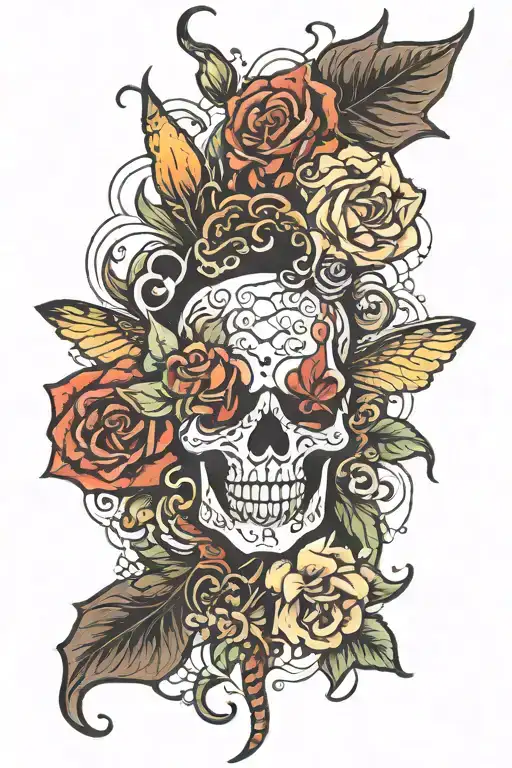 flowers , honey comb , " The devil tried to take me out. So now he's trying to wear me out; not today Satan" tattoo design idea