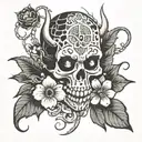 flowers , honey comb , " The devil tried to take me out. So now he's trying to wear me out; not today Satan" tattoo design idea