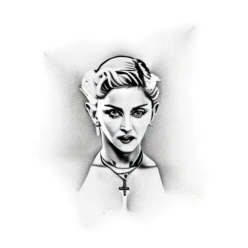 A minimalist tattoo of Madonna tattoo design idea