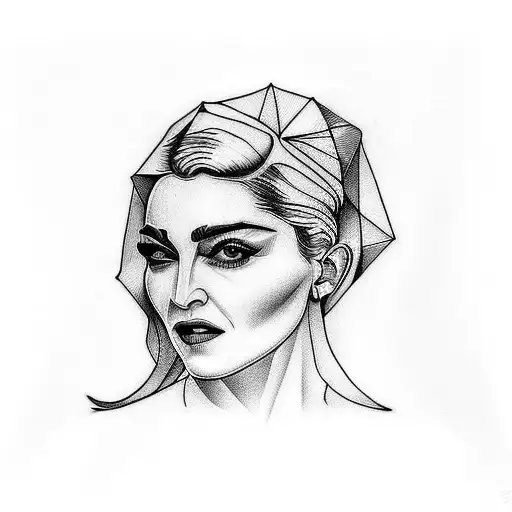 A minimalist tattoo of Madonna tattoo design idea