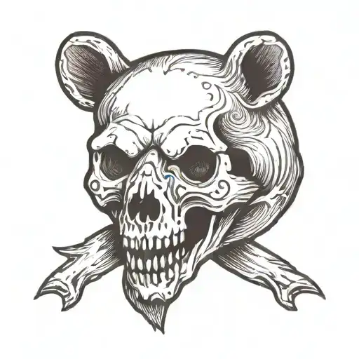 Bear skull tattoo design idea