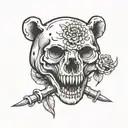 Bear skull tattoo design idea
